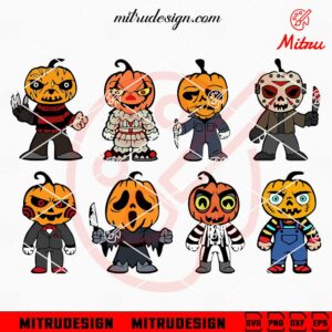 Cute Horror Pumpkin Head SVG, Halloween Characters SVG, Instant Download