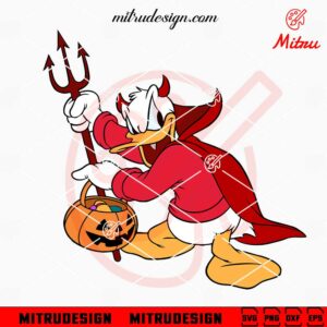 Donald Duck Devil SVG, Disney Donald Halloween SVG, PNG, DXF, EPS