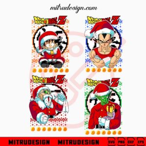 Dragon Ball Ugly Christmas Sweater SVG, Vegeta, Goku Christmas SVG, For Shirts