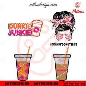 Dunkie Junkie Bundle SVG, Dunkin Donuts SVG, PNG, DXF, EPS, Cut Files