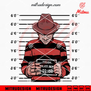 Freddy Krueger Halloween Mugshot SVG, PNG, DXF, EPS, Cricut