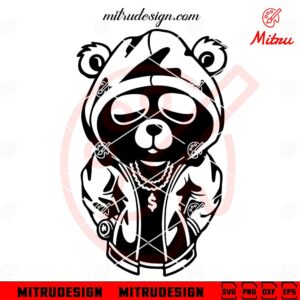 Gangster Teddy Bear SVG, Funny Bear SVG, PNG, DXF, EPS