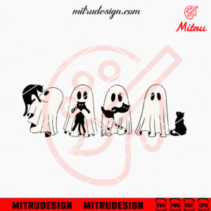 Ghost And Cat SVG, Cute Spooky SVG, Halloween Cat SVG, PNG, DXF, EPS