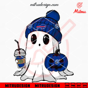 Cute Bills Ghost Beanie Hat SVG, Buffalo Bills Halloween SVG, Digital Download