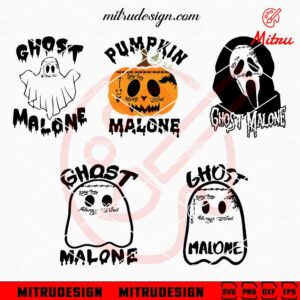 Ghost Malone Bundle SVG, Pumpkin Malone SVG, Post Malone Halloween SVG, Cut Files