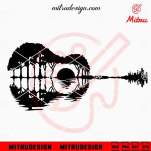 Guitar Sunset SVG, Music Lover SVG, PNG, DXF, EPS, Cut Files