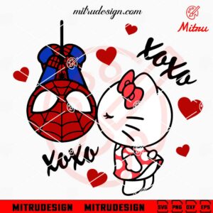 Hello Kitty And Spiderman SVG, PNG, DXF, EPS, Digital Download