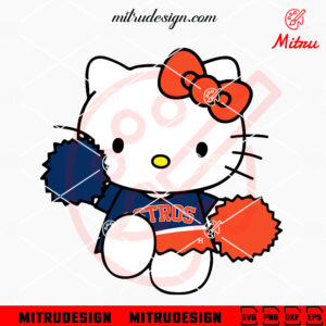 Hello Kitty Houston Astros Cheerleader SVG, Cute Astros Cheerleading SVG, PNG