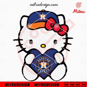 Hello Kitty Houston Astros Heart SVG, PNG, DXF, EPS, Digital Download