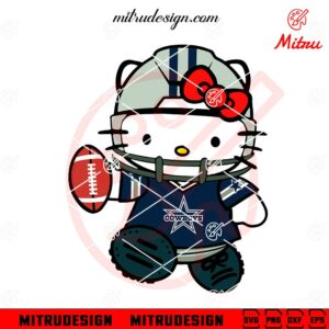 Hello Kitty Cowboys Football SVG PNG, Cute Dallas Cowboys SVG, Cricut Silhouette