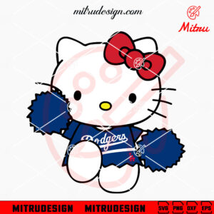 Hello Kitty Los Angeles Dodgers Cheerleader SVG, Cute Dodgers Cheerleading SVG, Cricut