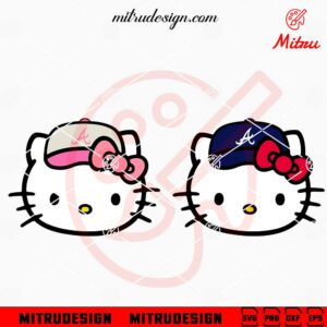 Hello Kitty Head Atlanta Braves SVG, PNG, DXF, EPS, Shirts