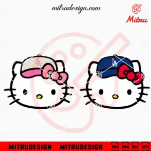 Hello Kitty Head Los Angeles Dodgers SVG, PNG, DXF, EPS, Digital Download