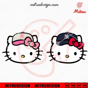 Hello Kitty Head New York Yankees SVG, PNG, DXF, EPS, Vector