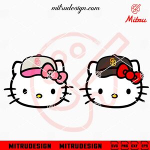 Hello Kitty Head San Diego Padres SVG, PNG, DXF, EPS, Cricut Files