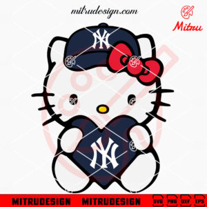 Hello Kitty New York Yankees Heart SVG, PNG, DXF, EPS, For Cricut