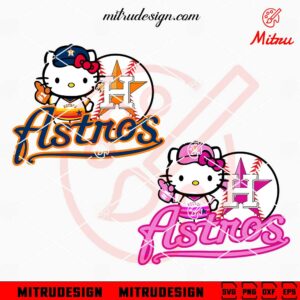 Hello Kitty Houston Astros Baseball SVG PNG, Cutting Files