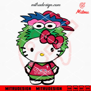 Hello Kitty Phillie Phanatic SVG, Kitty Philadelphia Phillies Mascot SVG, Instant Download