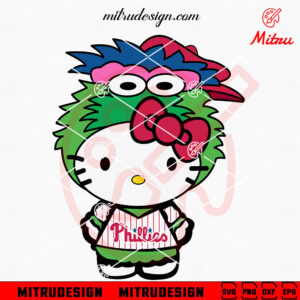 Hello Kitty Philadelphia Phillies Phanatic Mascot SVG, PNG, DXF, EPS