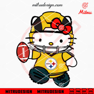 Hello Kitty Pittsburgh Steelers SVG, PNG, DXF, EPS, Cricut Sublimation