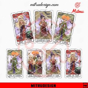 Hocus Pocus Tarot Cards Bundle PNG, Retro Sanderson Sisters Halloween PNG