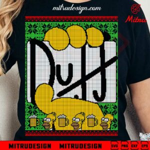 Homer Simpson Duff Beer Christmas Sweater SVG, Download File