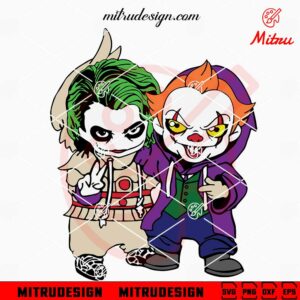 Joker And Pennywise Friend SVG, Halloween Clown SVG, PNG, DXF, EPS, Cricut