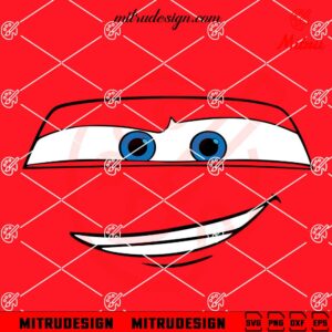 Lightning McQueen Face SVG, McQueen Cars Face SVG, PNG, DXF, EPS, For Shirt