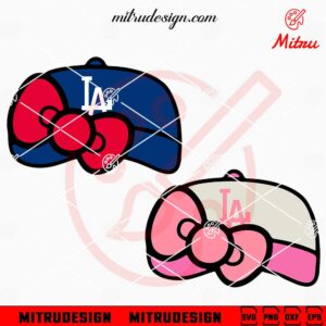 Los Angeles Dodgers Cap Hello Kitty Bow SVG, PNG, DXF, EPS, Downloads