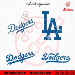 Los Angeles Dodgers Logo Bundle SVG, LA Baseball SVG, PNG, DXF, EPS