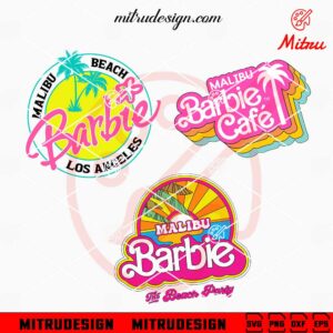 Malibu Barbie Cafe Bundle SVG, Malibu Beach SVG, PNG, DXF, EPS, Files