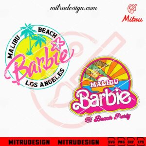 Malibu Beach Barbie SVG, Beach Party SVG, PNG, DXF, EPS, Cut Files