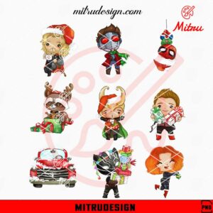 Marvel Superhero Christmas PNG, Cute Avengers Xmas PNG, Digital Download