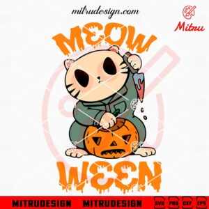 Meow Ween SVG, Halloween Cat Killer SVG, PNG, DXF, EPS, Downloads