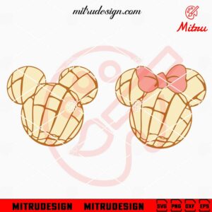 Mickey And Minnie Concha SVG, Pan Dulce Mouse Head SVG, PNG, DXF, EPS