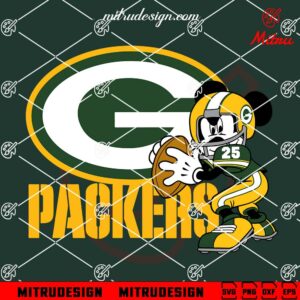 Mickey Green Bay Packers Football SVG, PNG, DXF, EPS, Instant Download