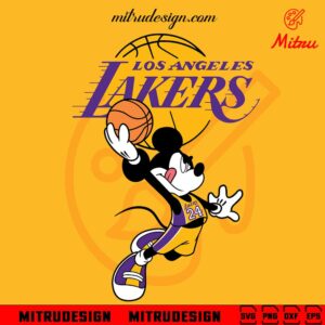 Mickey LA Lakers Basketball SVG, PNG, DXF, EPS, Cricut Silhouette