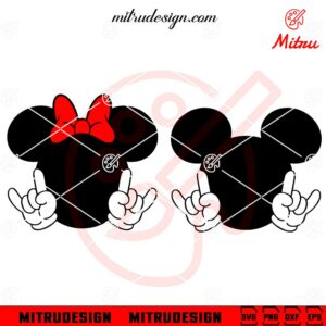 Mickey Minnie Head Rock Hand SVG, Funny Rock And Roll SVG, Digital Download