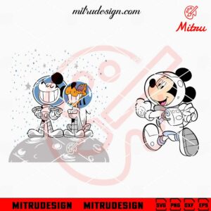 Mickey Mouse Astronaut SVG, Mickey Pluto Space SVG, PNG, DXF, EPS