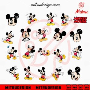 Mickey Mouse Bundle SVG, PNG, DXF, EPS, Files For Cricut