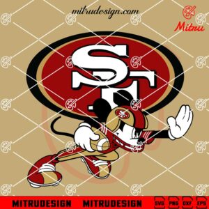 Mickey Mouse San Francisco 49ers Football SVG, PNG, DXF, EPS, Files