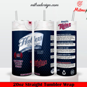 Minnesota Twins Haters Be Gone 20oz Skinny Tumbler Wrap PNG, Instant Digital Download