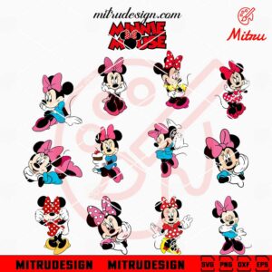 Minnie Mouse Bundle SVG, Minnie Disney SVG, PNG, DXF, EPS