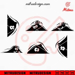 Monster Eyes Peeking Bundle SVG, Cute Car Decal SVG, PNG, DXF, EPS