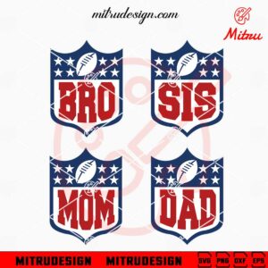 NFL Logo Family SVG, Dad, Mom, Sister, Brother Football SVG, For Shirts