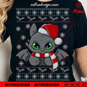 Night Fury Dragon Christmas Sweater SVG, PNG, DXF, EPS, Cutting Files