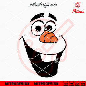 Olaf Snowman Face SVG, Olaf Frozen Face SVG, PNG, DXF, EPS, Shirt