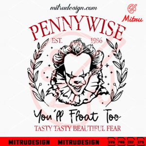 Pennywise Est 1986 SVG, You'll Float Too SVG, Pennywise Retro Halloween SVG