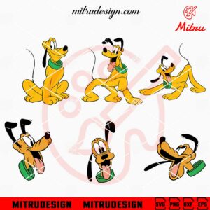 Pluto Disney Bundle SVG, Pluto Dog SVG, PNG, DXF, EPS, For Cricut