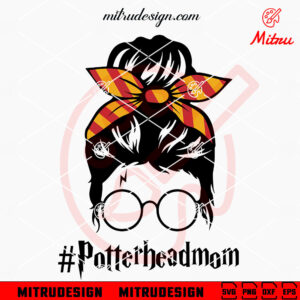 Potterhead Mom SVG, Harry Potter Messy Bun SVG, Instant Download